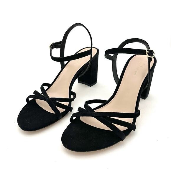 Stuart Weitzman 10.5 Starla Criss Cross Strappy Black Suede Heels Sexy MSRP $475 - Picture 1 of 12